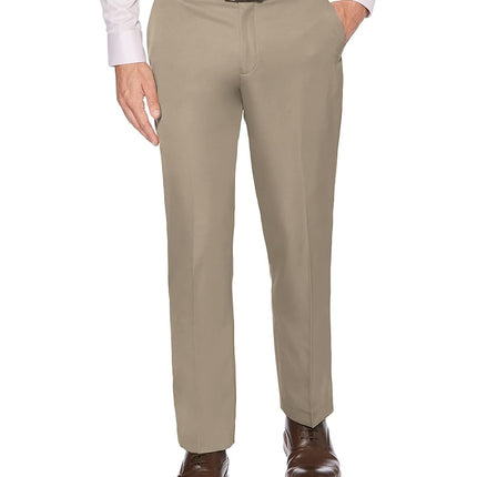 Perry Ellis Men's Portfolio Performance, Modern Fit, Non-Iron, Flat Front Stretch (Waist Size 30-42) Dress Pants, Toast, 33W x 32L
