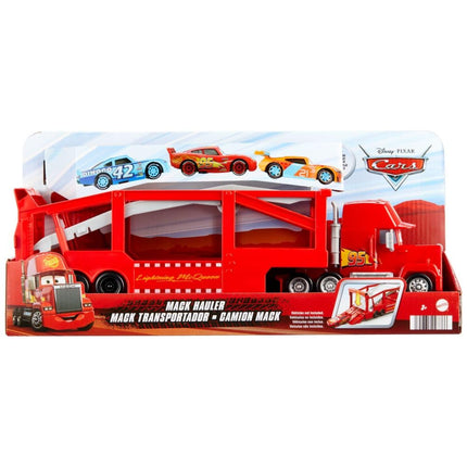 Disney and Pixar Cars Mack Hauler, 13-inch Toy Transporter Truck with Ramp & Carry Storage for 12 Vehicles, Gift for Kids Ages 4 Years Old & Up, HDN03