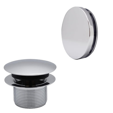 Westbrass 493244H-12-26 12" & 4" Bath Waste & Overflow Assembly with Tip-Toe Drain Plug and Illusionary Faceplate-SCH. 40 PVC Pipe, Polished Chrome