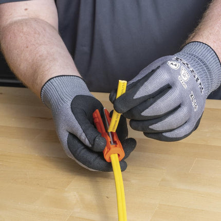 Klein Tools L1412 5-in-1 Cable Stripping Tool for 12-14 AWG, NM Cable Ripper (12/2 and 14/2 Romex), Magnetic with Wire Looping Hole