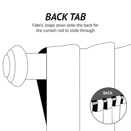 Martha Stewart Ticking Stripe Blackout Lining Rod Pocket/Back Tab Window Curtain Panel Pair, 95", White/Grey