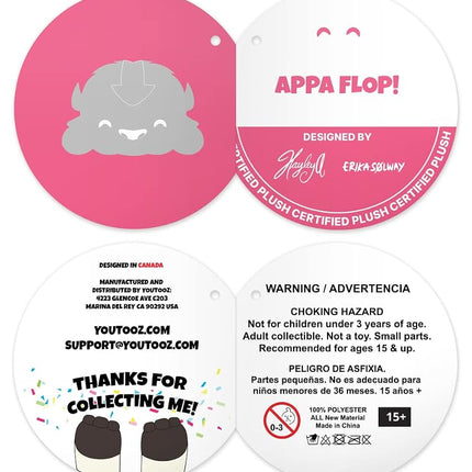 Appa Flop 1 ft Plushie, Appa The Flying Bison from Avatar: The Last Airbender, Very Soft 100% PP-Cotton by Youtooz Plushies Collection