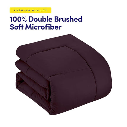 Sweet Home Collection Luxurious Plush Loft Microfiber Fill Duvet Insert Bedding, Polyester, Purple, Twin