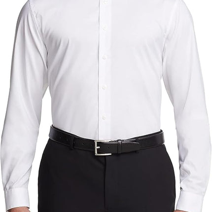 UNLISTED Men's Dress Shirt Big and Tall Solid, White, 17" Neck 37"-38" Sleeve