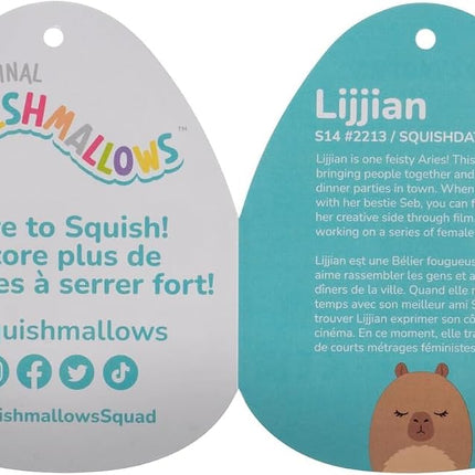 Squishmallows Original 14-Inch Lijjian Brown Capybara - Official Jazwares Large Plush