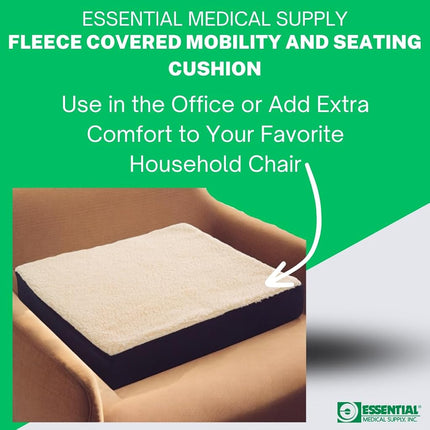 Essential Medical Supply Fleece Covered Wheelchair Cushion, 18 Inches X 16 Inches X 3 Inches