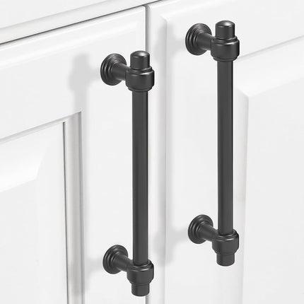 POVEFONK 10 Pack 5 Inch Matte Black Cabinet Pulls Kitchen Cabinet Handles Cabinet Hardware Kitchen Handles for Cabinets Cupboard Handles Drawer Pulls