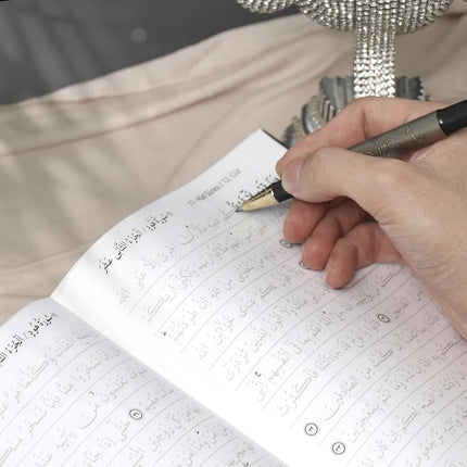 Shaded Quran Text with Full Tracing &Bookmark | Ideal Book for Writing and Learning Quran Text | Tracing Paper Writable Quran | Perfect Ramadan,Eid,Umrah Gift for Muslim Women Men Child(White)