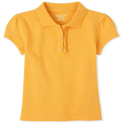 Polo piqué con volantes uniforme de The Children's Place para niñas