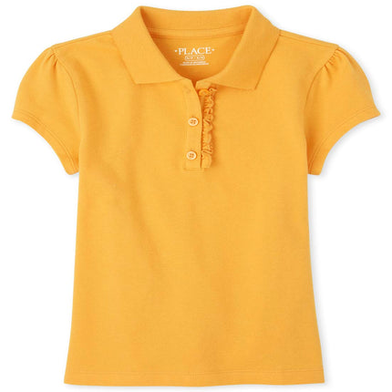The Children's Place Girls' Uniform Ruffle Pique P