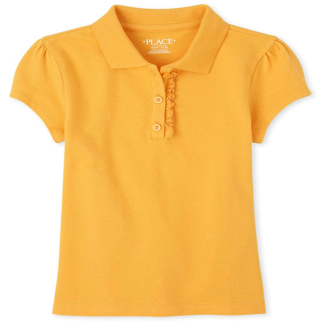The Children's Place Girls' Uniform Ruffle Pique P