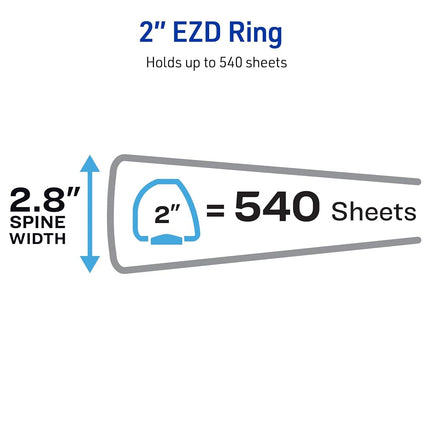 Avery Heavy-Duty View 3 Ring Binder, 2" One Touch EZD Rings, 1 Green Binder (79683)