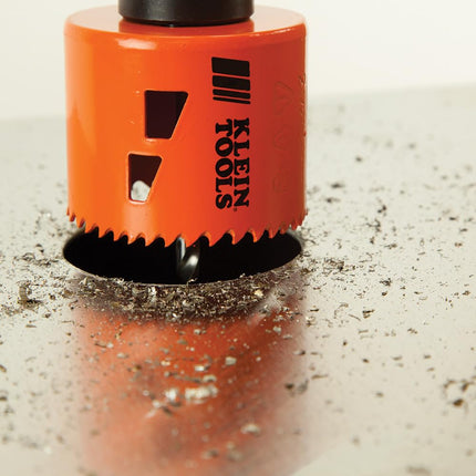 Klein Tools 31900 Sierra de corona bimetálica, 6-3/8 pulgadas, para paneles de yeso-tejas de techo-acero-madera-plástico, acero inoxidable, iluminación empotrada