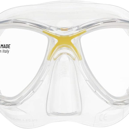 Cressi Kids Marea Jr Scuba Diving and Snorkeling Junior Mask - Transparent/Yellow