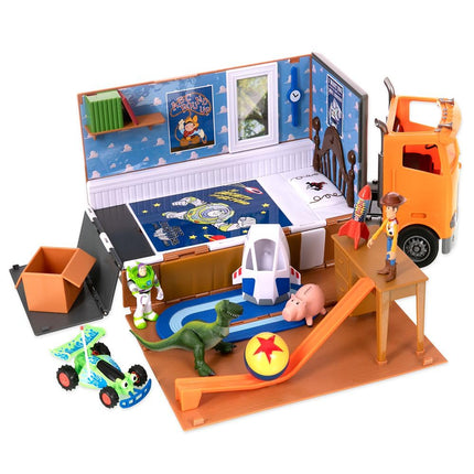 Disney Store Official Toy Story Moving Vehicles Playset - Eggman Moving Truck with Trailer, Andy's Room, Woody, Buzz Lightyear, Rex, RC and Hamm Plus Accessories