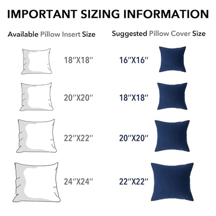 Oubonun Cushion Inserts 50x50cm (Set of 2) – Firm & Fluffy Down Alternative Pillow Inserts with Soft Cotton Cover, Machine Washable – White 20x20 Inch
