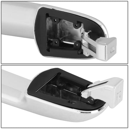 DNA MOTORING Front Left Outer Door Handle Compatible with 09-13 Kia Forte/Koup, w/Keyhole, Chrome, OEM-DHO-01244