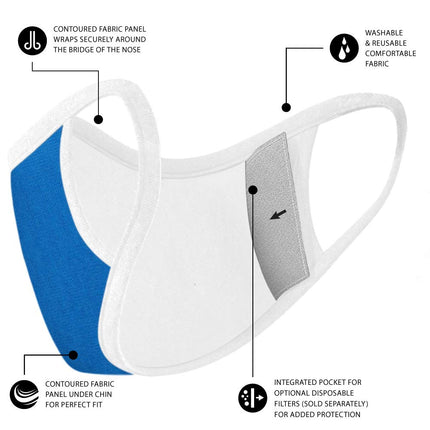Safe+Mate x Case-Mate - Kids Face Mask (Ages 7-11) - Washable & Reusable - Cloth Face Mask - Cotton - with Filter - 3 Pack - Blue