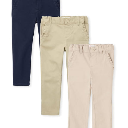 Pantalon chino skinny pour petites filles The Children's Place, lot de 3 (biscuit/sable/marin), taille 2T