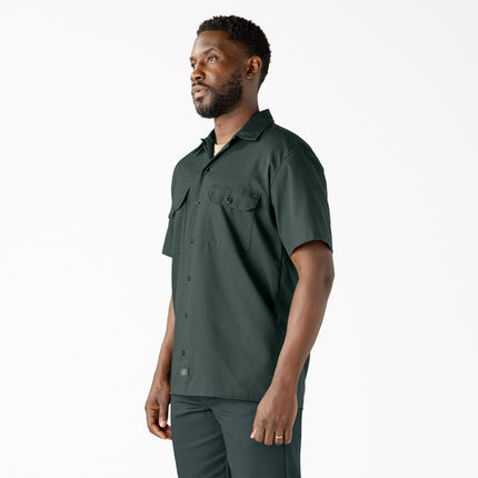 Dickies Men's Short Sleeve Work Shirt, Hunter Green, XX-Large