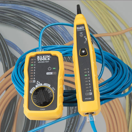 Klein Tools VDV500-705 Tone Generator and Probe Kit, Wire Tracer and Tester with Probe Includes Alligator Clips and RJ11 / RJ12 / RJ45 Plug