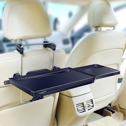 XERGUR Car Laptop Desk, Automotive Foldable Laptop Mount Tray and Notebook Eating Wheel Desk, Car Food Eating Tray for Steering Wheel and Back seat (Black)