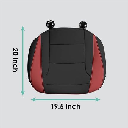 FH Group Car Seat Cushion – Durable PU Leather Car Seat Cushions, 2 Piece Front Set Car Seat Cushion, Bottom Seat Protector, Water Resistant Car Seat Cover for Sedan, Truck, SUV Burgundy