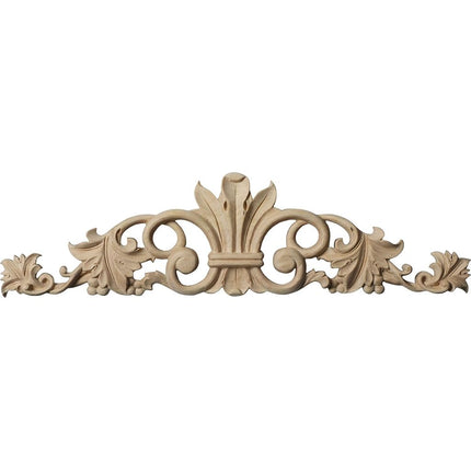 Ekena Millwork ONL12X03X01MAAL Small Marseille Center with Scrolls, 12-Inch x 3 1/2-Inch x 5/8-Inch, Alder