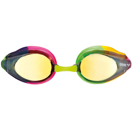 ARENA Unisex-Youth Swim Goggle Tracks Mirror, Violet/Fuchsia/Green, Junior