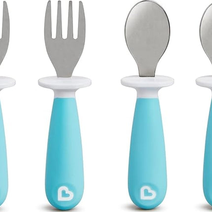 Munchkin 6 Count Raise Toddler Forks and Spoons, Blue (Pack of 1)