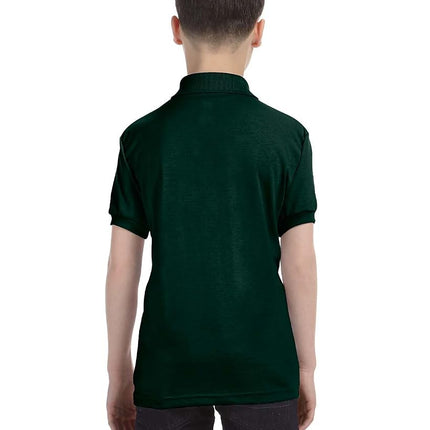 Polo en jersey Eco Smart à manches courtes pour garçons Hanes, vert forêt, TP