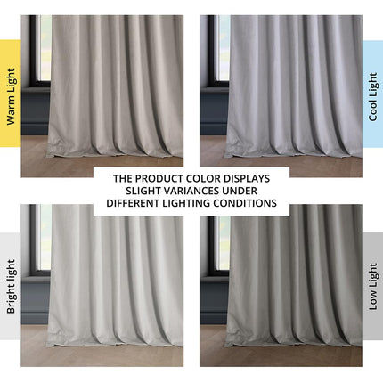 HPD Half Price Drapes Heritage Plush Velvet Curtains 108 Inches Long Room Darkening Curtains for Bedroom & Living Room 50W x 108L, (1 Panel), City Grey