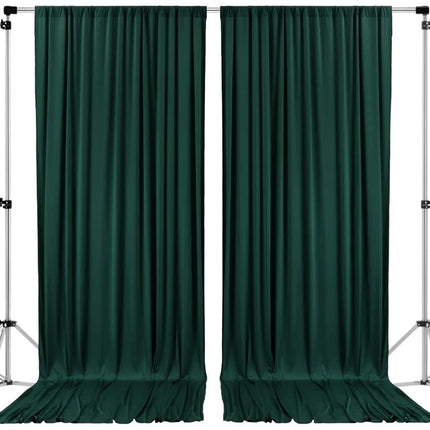 AK TRADING CO. 10 feet x 10 feet Black Polyester Backdrop Drapes Curtains Panels with Rod Pockets - Wedding Ceremony Party Home Window Decorations Hunter Green