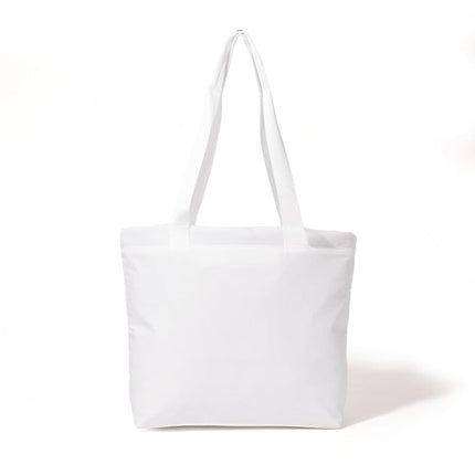 Baggallini Swift Tote Bag for Women - Lightweight 12x16 Nylon Zipped Travel Carry On Bag w/Luggage Sleeve, B-lite Bright White, One Size