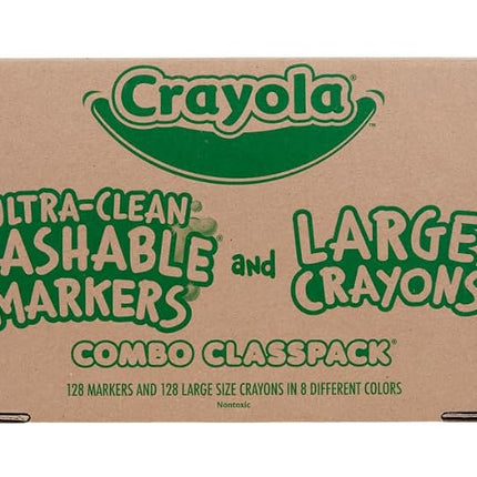 Crayola Large Crayons & Ultra Clean Washable Markers, 256 Count, Assorted (CYO523348)