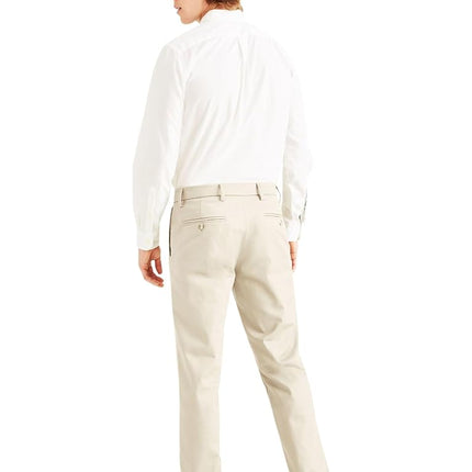 DOCKERS Men's Straight Fit Signature Lux Cotton Stretch Khaki Pant, Cloud, 8-10