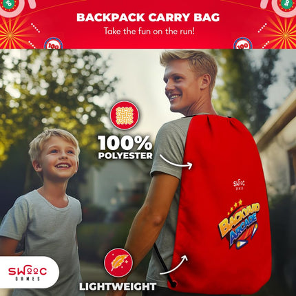 SWOOC Games - Backyard Arcade™ | 2-in-1 Bean Bag Toss Game for Kids w/Carry Bag | 5-Second Setup & Storage | Outside Toys for Toddlers | Carnival Games for Kids | Outdoor Toddler Activities