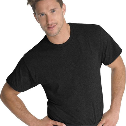 Hanes Ultimate Men's 7873bg Crew Neck Undershirt Multiple Packs Available (Pack of 3), Black, 3XL