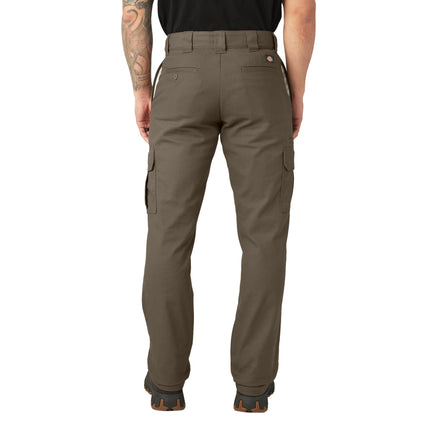 Pantalon cargo Dickies droit classique en twill extensible pour homme, grande taille, couleur Mushroom, 30W x 30L