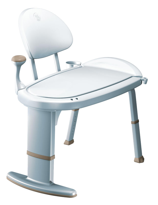 Banco de transferencia ajustable antideslizante Moen, Blanco Glaciar (DN7105)