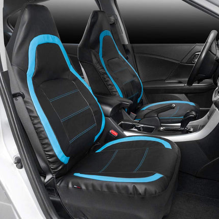 Motor Trend M222 HighBack Performance Car PU Leather Seat Covers Protectors for Auto