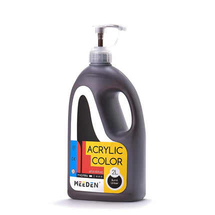 MEEDEN Burnt Umber Acrylic Paint with Pump Lid, 1/