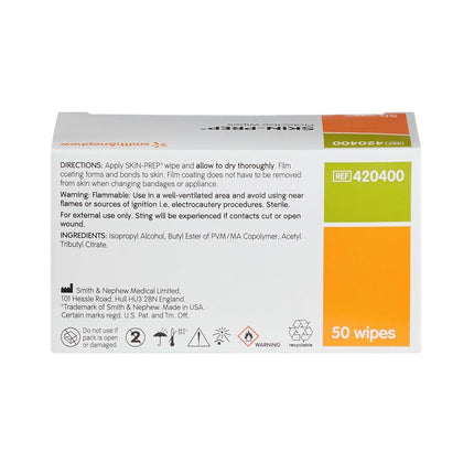 Smith & Nephew Medical Skin-Prep Protective Wipes [420400] 50 Each (Pack of 2)