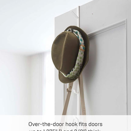 Yamazaki Home Over The Door Hooks - Vertical Hanging Coat Rack, White