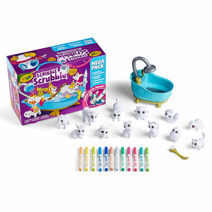 CRAYOLA Sribble Scrubbie Pets Mega Set 2.0, Color & Wash Creative Toy, Online for Kids, Age 3, 4, 5, 6