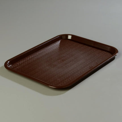 Bandeja Carlisle FoodService Products Cafe de Comida Rápida para Cafetería con Superficie Estampada para Cafeterías, Comida Rápida y Comedor, Plástico, 14" x 18", Chocolate, (Paquete de 12)