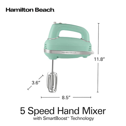 Batidora de mano Magnolia Bakery de Hamilton Beach, 5 velocidades, Verde Magnolia, 62601