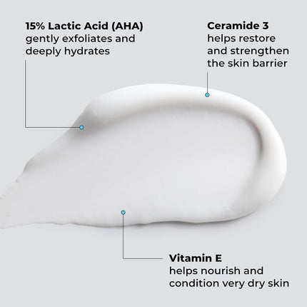 AmLactin Intensive Healing Body Lotion for Dry Skin – 14.1 oz Pump Bottle – 2-in-1 Exfoliator & Moisturizer with Ceramides & 15% Lactic Acid for Relief from Dry Skin (Packaging May Vary)