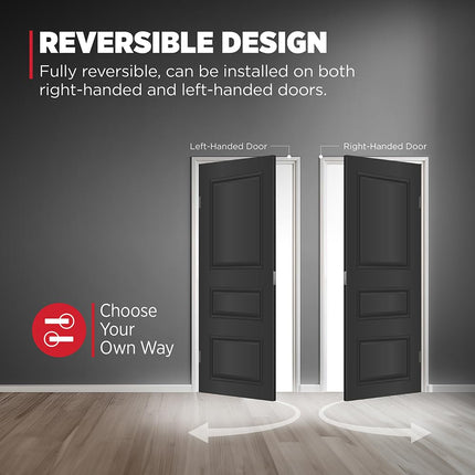 Kwikset Lisbon Interior Passage Door Handle, Round Lever for Closet and Hallway Doors, Reversible Non-Locking Handle Lever, Polished Chrome