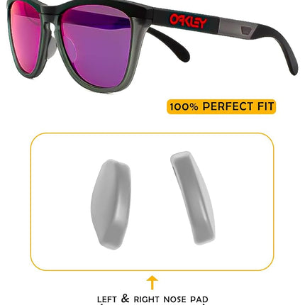 Anti Slip Nose Pads Replacement for Oakley Frogskins Range OO9284 OO9284A/Frogskins Hybrid OO9289 Sunglasses Frame, Silicone Soft Nose Pieces - 2 Pairs Grey Regular Size